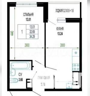 1-к квартира, на длительный срок, 35м2, 4/24 этаж