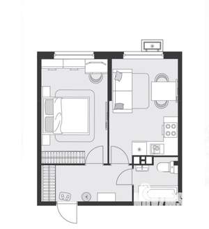 1-к квартира, на длительный срок, 41м2, 9/9 этаж