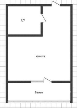 Студия квартира, на длительный срок, 19м2, 5/5 этаж