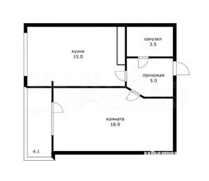 1-к квартира, на длительный срок, 43м2, 9/13 этаж