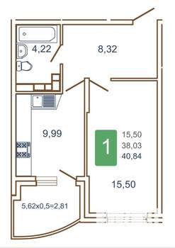 1-к квартира, на длительный срок, 40м2, 5/16 этаж