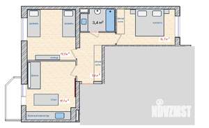 2-к квартира, на длительный срок, 64м2, 14/18 этаж