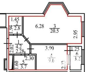 1-к квартира, на длительный срок, 41м2, 4/25 этаж