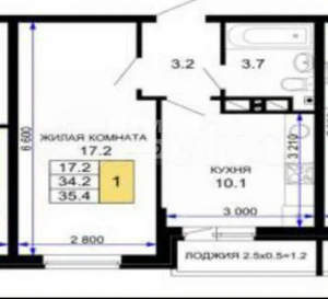 1-к квартира, на длительный срок, 40м2, 15/16 этаж