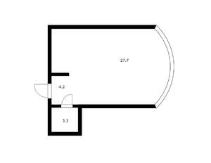 Студия квартира, на длительный срок, 35м2, 5/16 этаж