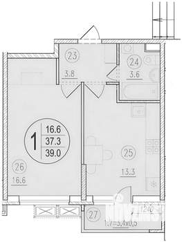 1-к квартира, на длительный срок, 38м2, 14/17 этаж