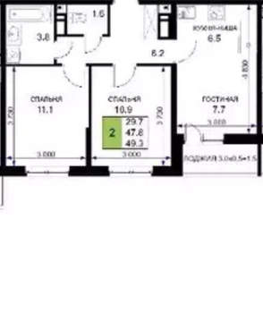 2-к квартира, на длительный срок, 50м2, 11/16 этаж