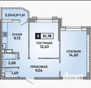 2-к квартира, на длительный срок, 50м2, 19/24 этаж