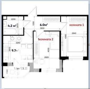 2-к квартира, на длительный срок, 44м2, 9/9 этаж