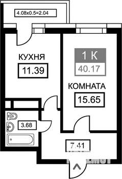 1-к квартира, на длительный срок, 41м2, 17/27 этаж