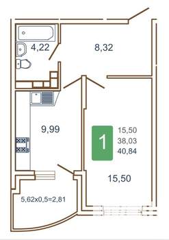1-к квартира, на длительный срок, 40м2, 5/16 этаж