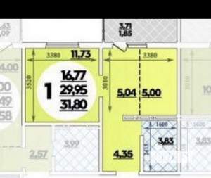 1-к квартира, на длительный срок, 32м2, 4/15 этаж