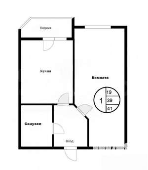1-к квартира, на длительный срок, 40м2, 2/19 этаж