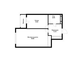 1-к квартира, на длительный срок, 41м2, 4/26 этаж