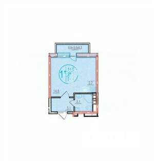 Студия квартира, на длительный срок, 24м2, 9/10 этаж