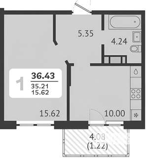 1-к квартира, на длительный срок, 38м2, 8/9 этаж