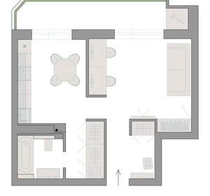 1-к квартира, на длительный срок, 43м2, 8/16 этаж