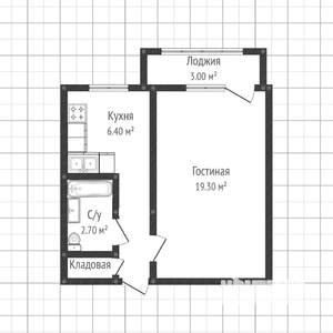 1-к квартира, на длительный срок, 33м2, 3/12 этаж