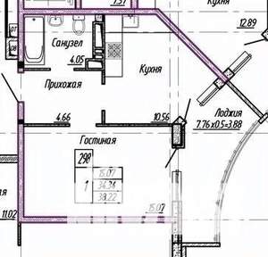1-к квартира, на длительный срок, 40м2, 16/24 этаж