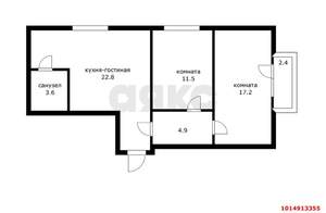 2-к квартира, на длительный срок, 62м2, 1/6 этаж