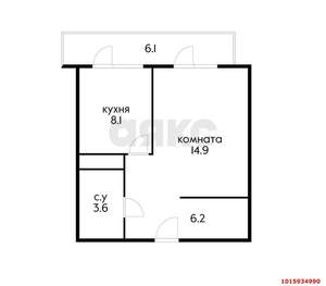 1-к квартира, на длительный срок, 35м2, 13/16 этаж