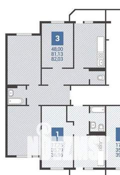 3-к квартира, на длительный срок, 86м2, 1/17 этаж