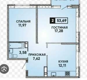 2-к квартира, на длительный срок, 60м2, 22/22 этаж