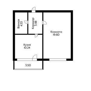 1-к квартира, на длительный срок, 40м2, 4/15 этаж