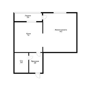 Студия квартира, на длительный срок, 28м2, 8/16 этаж