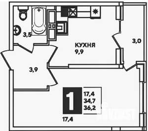 1-к квартира, на длительный срок, 32м2, 24/25 этаж