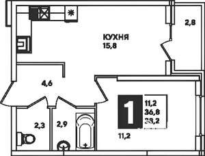 1-к квартира, на длительный срок, 40м2, 22/25 этаж