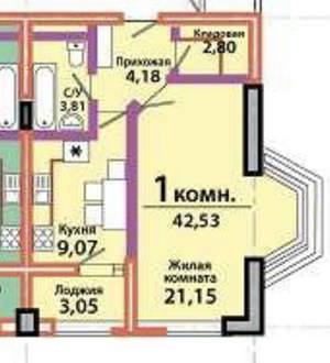 1-к квартира, на длительный срок, 41м2, 7/25 этаж