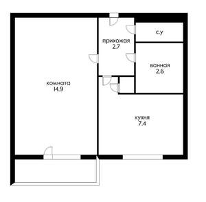 1-к квартира, на длительный срок, 30м2, 9/9 этаж