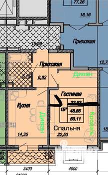 1-к квартира, на длительный срок, 50м2, 10/19 этаж