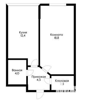 1-к квартира, на длительный срок, 43м2, 8/24 этаж