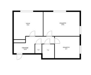 2-к квартира, на длительный срок, 64м2, 3/6 этаж