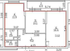 2-к квартира, на длительный срок, 53м2, 8/17 этаж