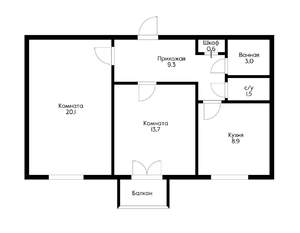 2-к квартира, на длительный срок, 56м2, 5/5 этаж