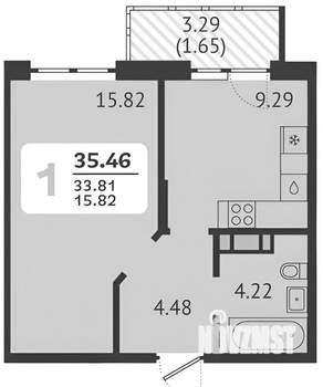 1-к квартира, на длительный срок, 34м2, 2/9 этаж