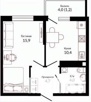 1-к квартира, на длительный срок, 36м2, 11/20 этаж