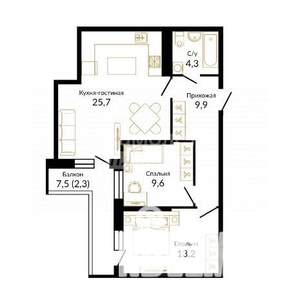 2-к квартира, на длительный срок, 63м2, 13/18 этаж