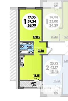 1-к квартира, на длительный срок, 39м2, 4/8 этаж