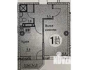 1-к квартира, на длительный срок, 34м2, 4/16 этаж