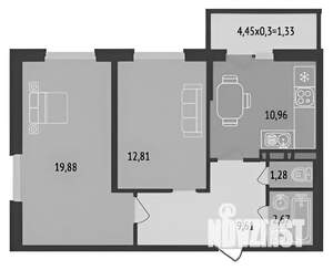 2-к квартира, на длительный срок, 60м2, 17/19 этаж