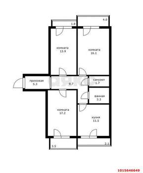 3-к квартира, на длительный срок, 90м2, 4/17 этаж