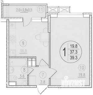 1-к квартира, на длительный срок, 41м2, 12/16 этаж