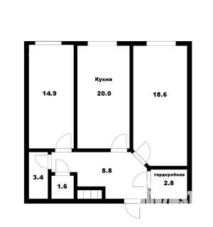 2-к квартира, на длительный срок, 59м2, 4/25 этаж
