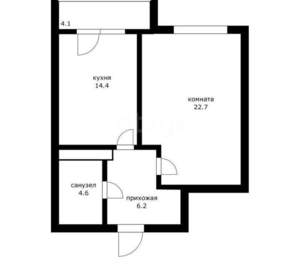 1-к квартира, на длительный срок, 39м2, 2/24 этаж