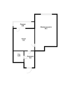 1-к квартира, на длительный срок, 42м2, 7/17 этаж
