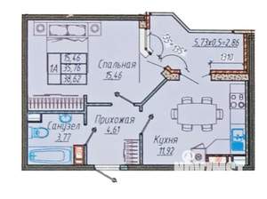 1-к квартира, на длительный срок, 39м2, 7/9 этаж